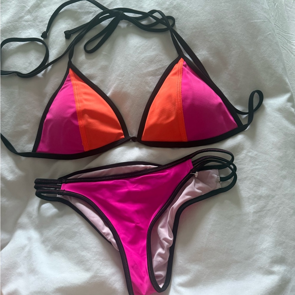 Pink and Orange Bikini Set